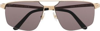 Cartier pilot-frame tinted-lenses sunglasses - men - Metal (Other) - One Size - Gold