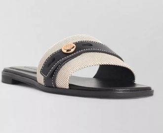 Tory Burch romy leather blend slippers contrast strap