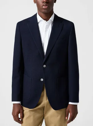 BOSS Mens Honeycombed pure virgin wool Blazer Jacket