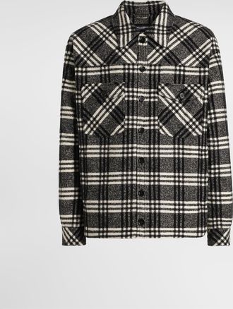 Dolce & Gabbana Check Wool Blend Shirt Jacket - Man Coats And Jackets Multicolor 48