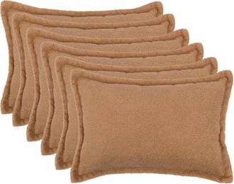vidaXL Funda De Almohada 6 Pcs Houten Beige 30 X 50 Cm Boucl&eacute; Vidaxl