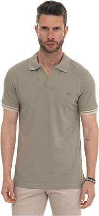 Fay Polo shirt zonder knopen - Heren - Polos - Groen - S - Katoen - Tops