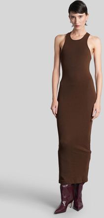 Entire studios Long Dress In Brown Cotton