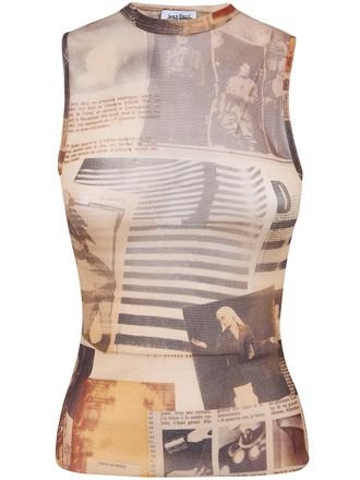 Jean Paul Gaultier Mesh Tank Top Printed Journal