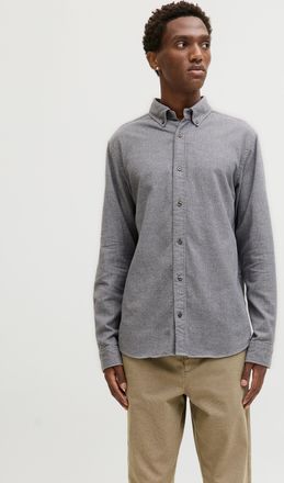 Jack & Jones Langarmhemd JACK & JONES JPRBLUBARKLEY FLANNEL X-MAS L/S SHIRT CH, Herren, Gr. XS, N-Gr, frost gray, Web, Obermaterial: 100% Baumwolle, kariert, regul