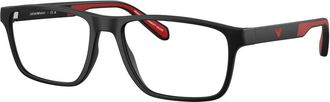 Emporio Armani Glasses, unisex, Black, Size: 54 MM Rectangle Frame
