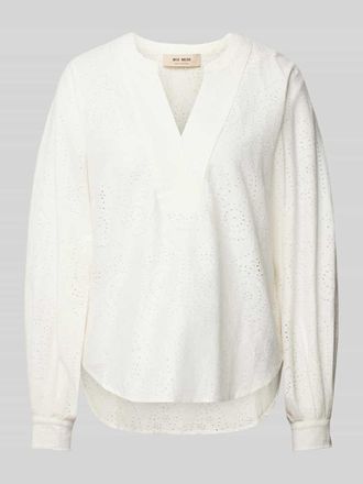 Mos Mosh Regular Fit Bluse mit Lochstickerei Modell YEN SINA in Ecru, Gr&ouml;&szlig;e S