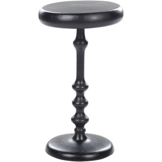 Beliani Beliani - Round Side Table Geometric Form Tabletop Black 30 x 30 cm Atapo