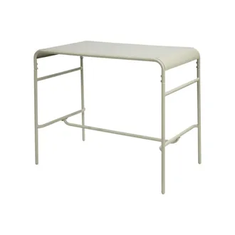 Sweeek Mesa alta de jardín metálica, 4 plazas, beige