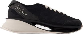 Yohji Yamamoto Zwarte leren sneakers - Ronde neus - Heren - Sneakers - Zwart - 39 EU - Leer - Schoenen