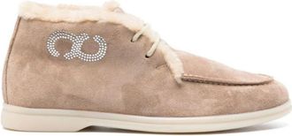 Casadei Antilope Enkellaarsjes - Dames - Enkellaarsjes - Bruin - 38 EU - Wol - Schoenen
