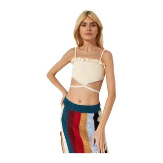 Agua Bendita Sleeveless Tops, female, White, Size: L Lucille Thoughts Bikini Top