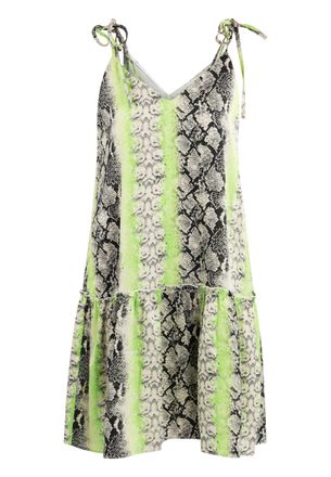 Izia Mini-jurk met slangenprint Dames Groen Veelkleurig