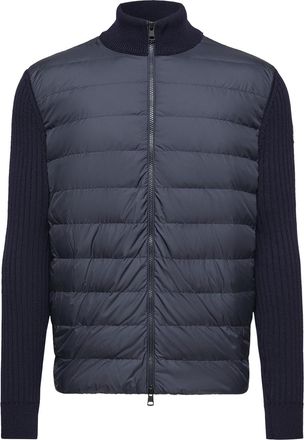 Moncler Moncler Padded Wool Zip-up Cardigan, Men, Blue, Size: 3xl