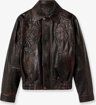 Golden Goose Giubbino Palmer in pelle con ricamo - GOLDEN GOOSE DELUXE BRAND - gender_Woman