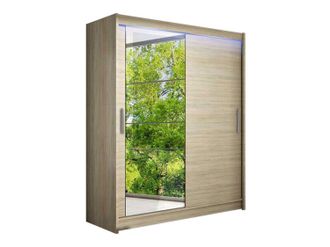 Mirjan24 Mobilier1 - Armario Closico 112, Roble Sonoma, 200x150x58cm, Puertas De Armario: Correderas, N&uacute;mero De Estantes: 0, Led