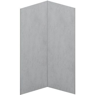Vente-Unique Pannello per parete da doccia effetto cemento cerato alluminio con profili 2xL90xH210cm - Lotto di 2 - ARFINO