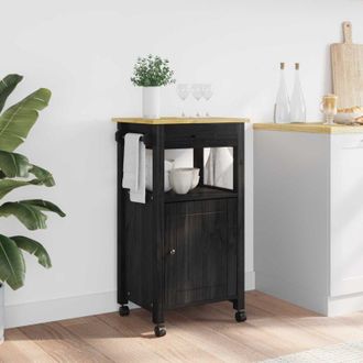 vidaXL vidaXL Carrello da Cucina MONZA Nero 48 x 40 x 88,5 cm