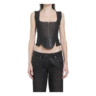 Charlotte Knowles Knwls - Alice Bustier - Dames - Tops - Bruin - Maat: S Denim