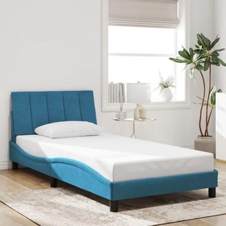 vidaXL Estructura De Cama Con Cabecero Terciopelo Azul 100x200 Cm Vidaxl
