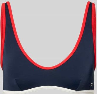 Tommy Hilfiger Bikini-Oberteil mit Logo-Applikation in Dunkelblau, Gr&ouml;&szlig;e XL