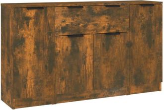 vidaXL Sideboards 3 pcs Smoked Oak Engineered Wood Vidaxl