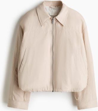H&M Padded Bomber Jacket in Light Beige at Nordstrom, Size X-Small
