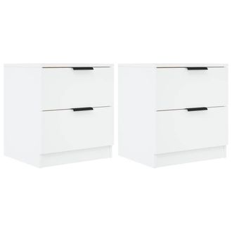 Berkfield Home Bedside Cabinets 2 pcs White Engineered Wood