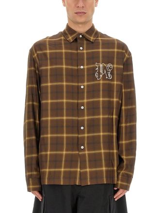 Palm Angels Brown MONOGRAM SHIRT