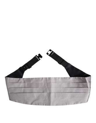 Dolce & Gabbana Gray Men Silk Belt Wide Waist Cummerbund