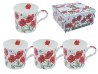 OEM Juego De 4 Tazas - Amapola De Verano (fbch)