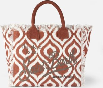 MC2 Saint Barth Vanity Canvas Shoulder Bag With Ikat Print