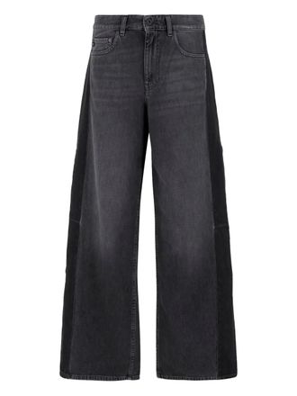 AG - Adriano Goldschmied Jeans van katoenblend met vlakken - Zwart