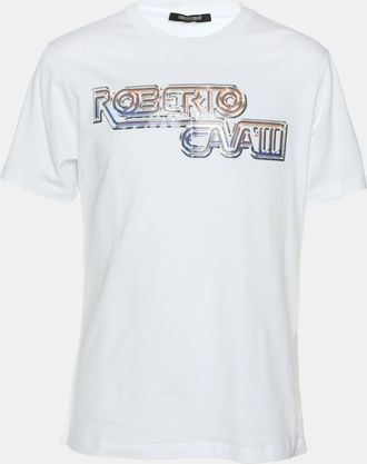 Roberto Cavalli Robert Cavalli White Jersey Logo Print T-Shirt