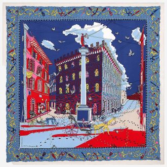 Ferragamo Printed Silk Scarf - Blue