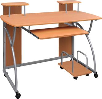 vidaXL Vidaxl - Escritorio Ordenador Madera Contrachapada Marr&oacute;n 110x52x88,5 Cm