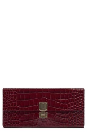 Tom Ford Croc Embossed Patent Leather East/West Box Clutch in 1R008 Ruby Red at Nordstrom