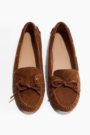 H&M Leather Deck Shoes in Brown at Nordstrom, Size 11