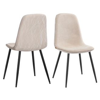 Vasagle 2 sillas de comedor con soporte de metal de color blanco