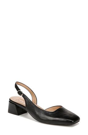 Naturalizer Jayla Half dOrsay Slingback Pump in Black Leather at Nordstrom, Size 10.5