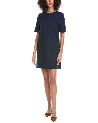 Oscar De La Renta Oscar De La Renta Solid Silk-Lined Wool-Blend Shift Dress