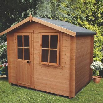 Shires Avesbury 19 mm Log Cabin 8 x 6 Feet in Brown