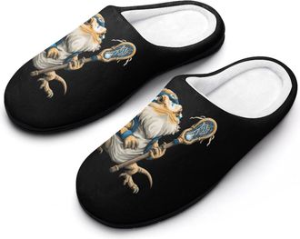 Generic Lacrosse Funny Bearded Dragon Mens Slippers Comfortable And Non-slip Cotton Slipper Shoe for House