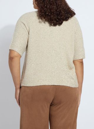 Lyss&eacute; Kennedy Short Sleeve Lurex Feather Cardigan Curvy