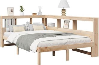vidaXL Cama con estantería sin colchón madera maciza de pino 120x190cm vidaXL