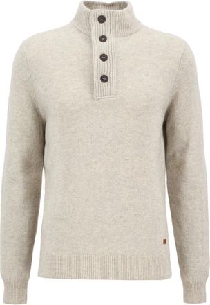 Barbour Essential Jumper met Elleboogstukken - Heren - Coltruien - Beige - S - Wol - Truien & Vesten