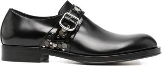 Dries Van Noten Verfraaide Leren Monk Strap Schoenen - Heren - Nette schoenen - Zwart - 40 EU - Leer - Schoenen