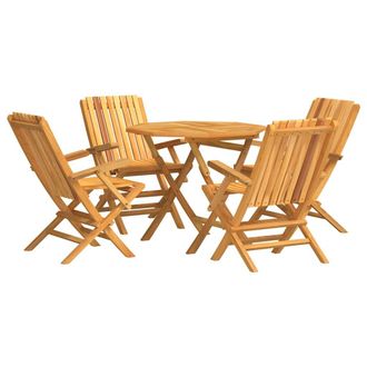 vidaXL Vidaxl - Juego De Comedor Para Jard&iacute;n 5 Piezas Madera Maciza De Teca