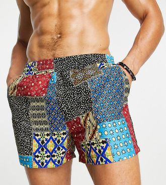 Reclaimed Vintage Inspired - Badeshorts mit Bandana-Muster - MULTI-Bunt