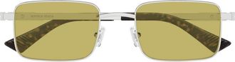 Bottega Veneta 53mm Rectangular Sunglasses in Silver at Nordstrom